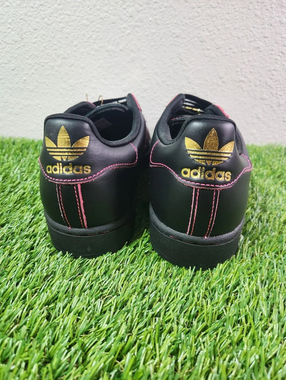 Adidas Superstar II W Black Pink Gold Shell Toe Shoes Women's 9 JS1380 NEW